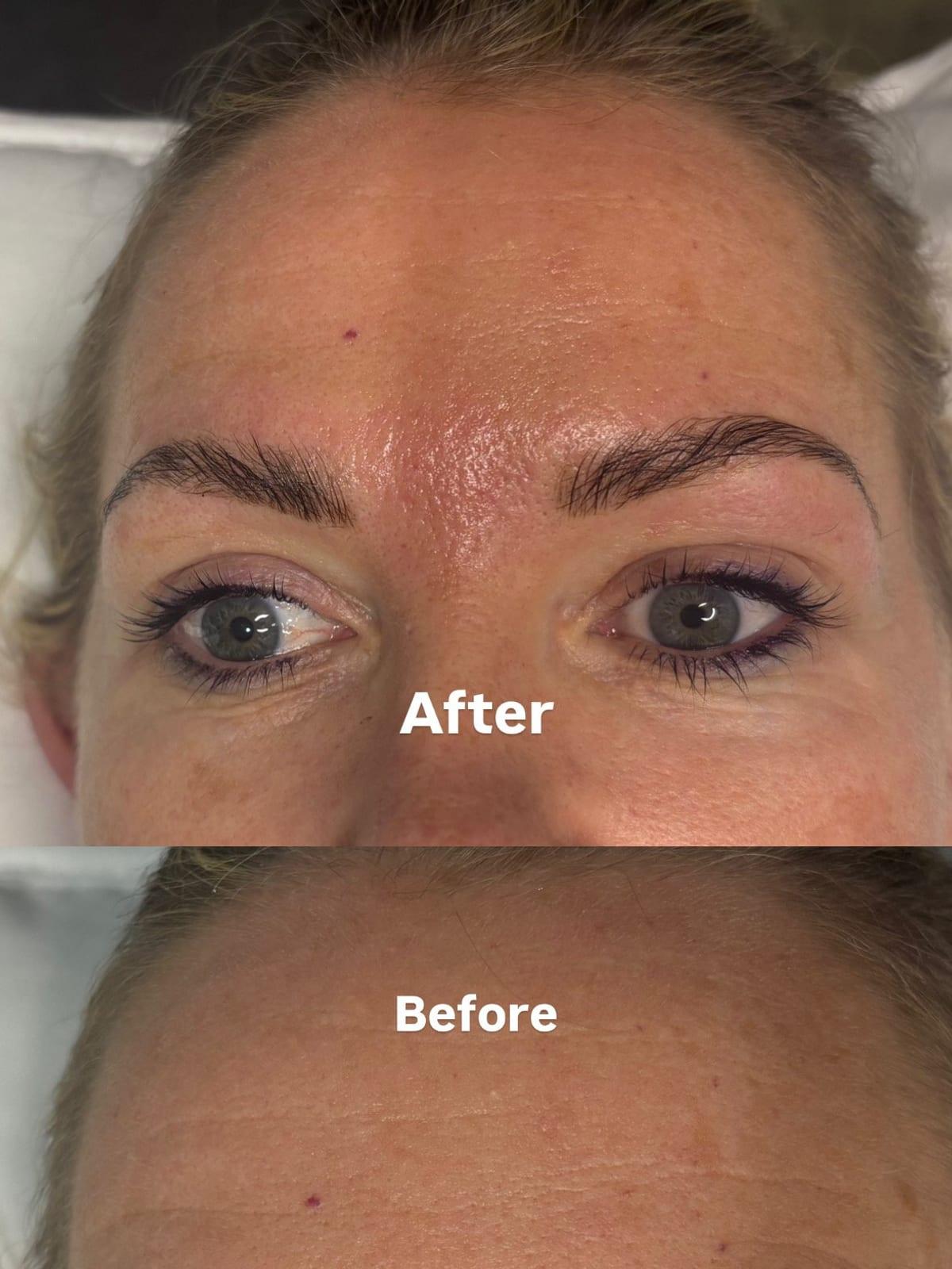 Eyebrow lamination and shape result