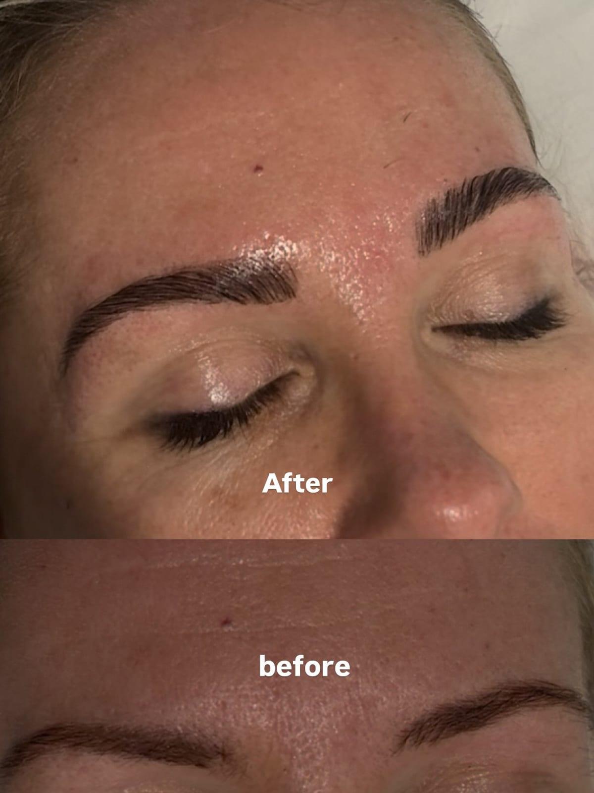 Eyebrow wax and tint result