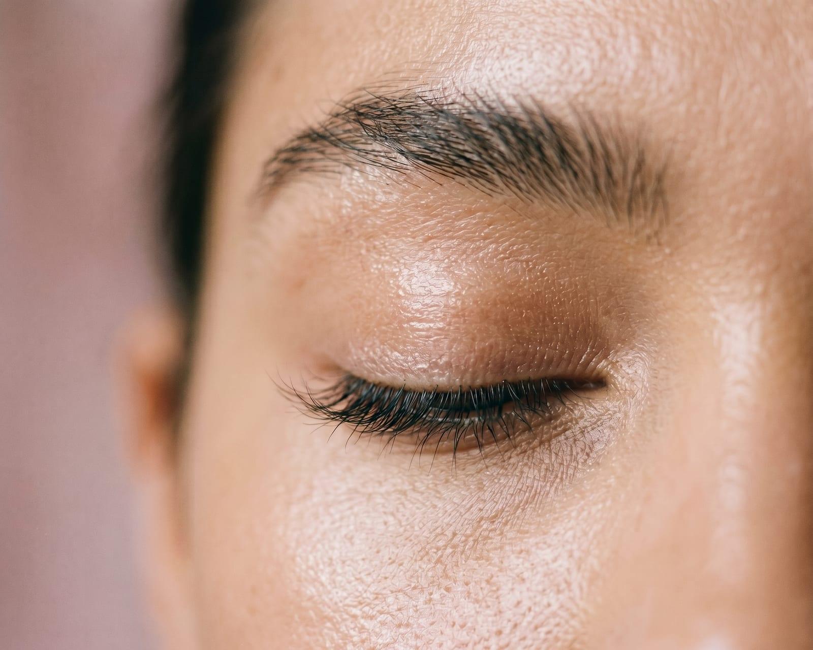 Eyelash tint result, darker lashes